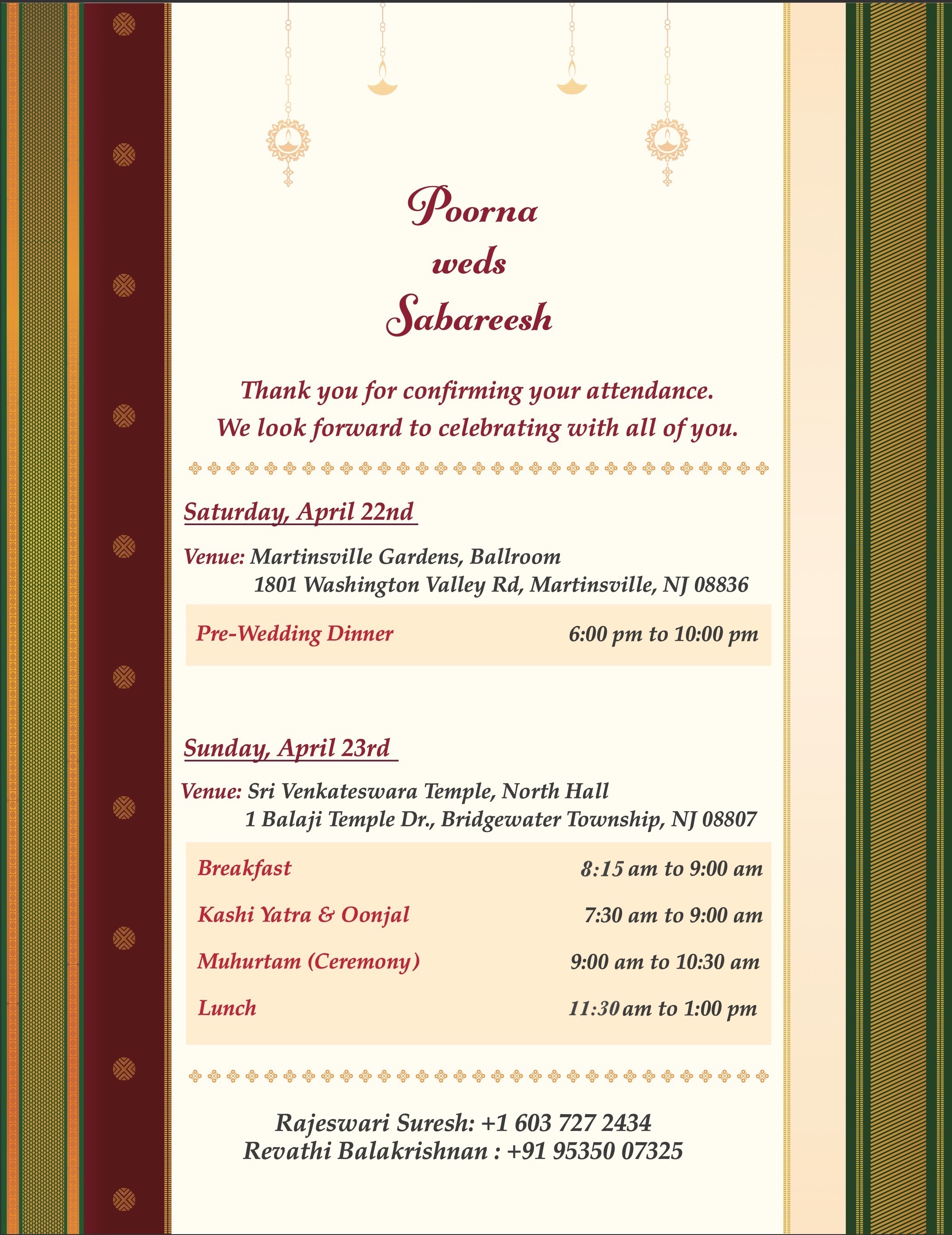 Program of events